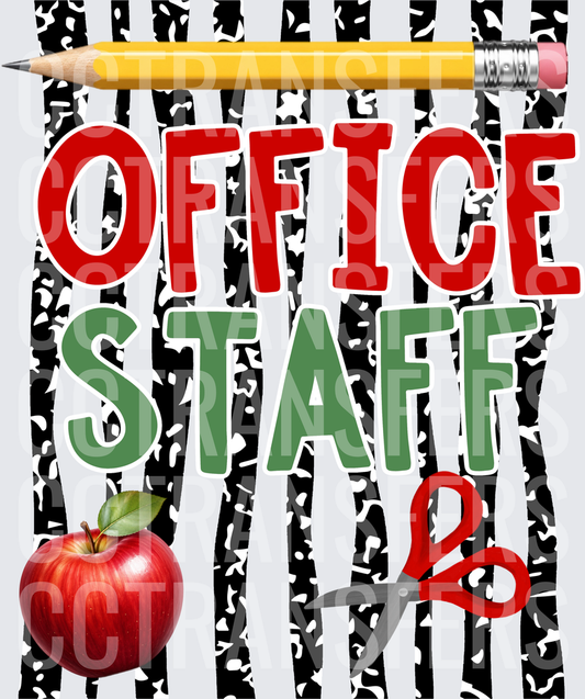 Office Staff School Supplies Bold Typography (DTF)