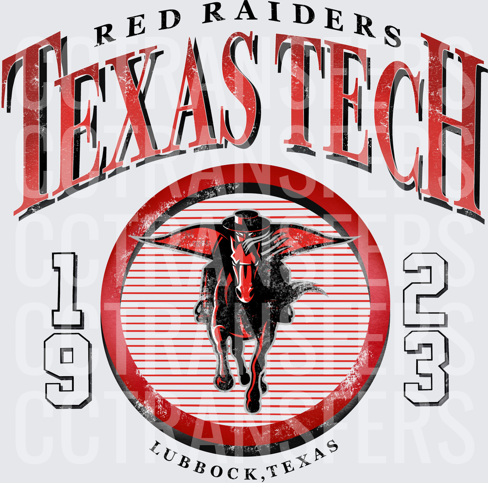 Red Raiders Masked Rider Lubbock Texas 1923 Vintage (DTF)