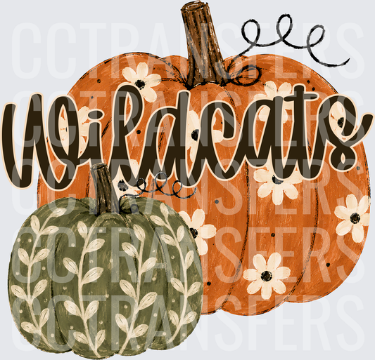 Wildcats Fall Pumpkin Floral Boho Autumn (DTF)
