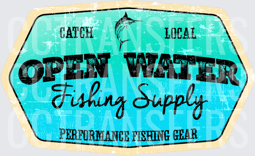 Vintage Open Water Fishing Supply Catch Local Badge (DTF)