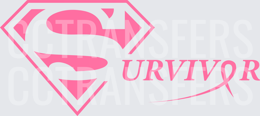 Pink Super Hero Shield Survivor Ribbon Design (DTF)
