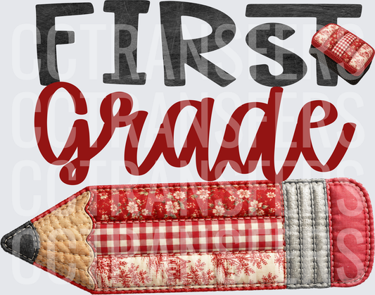 First Grade Quilted Patchwork Pencil (DTF)