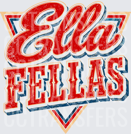 Ella Fellas Vintage Distressed Script Varsity Baseball (DTF)