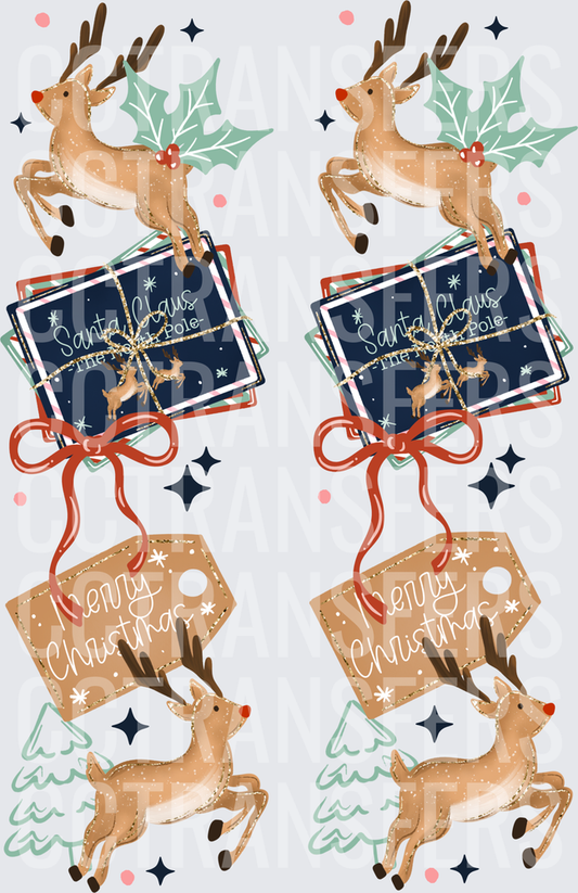 Rudolph Santa Claus North Pole Merry Christmas Reindeer (DTF)