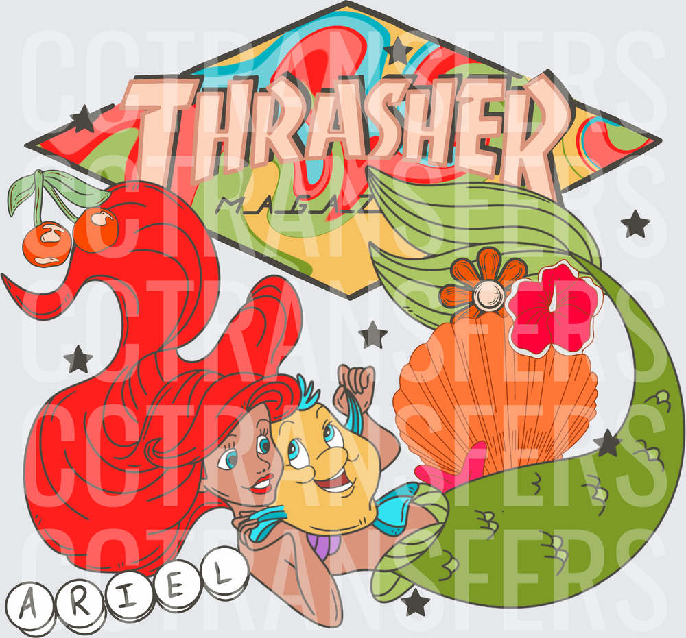 Thrasher Magazine Mermaid Princess & Fish Friend (DTF)
