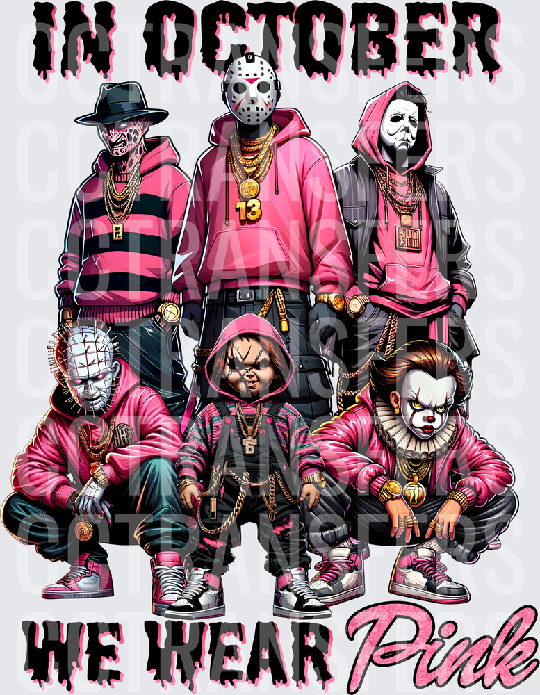 In October We Wear Pink Horror Icons Hip Hop Squad (DTF)