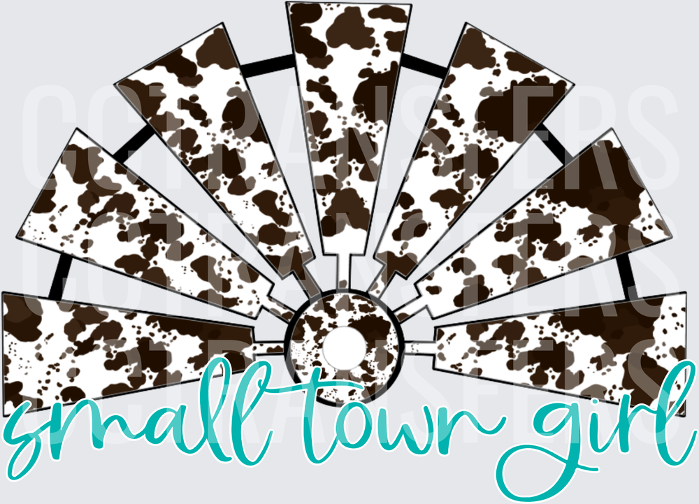 Small Town Girl Cow Print Windmill (DTF)