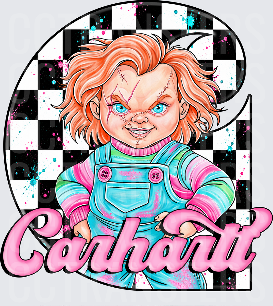 Carhartt Creepy Doll Checkered Pink Splatter (DTF)