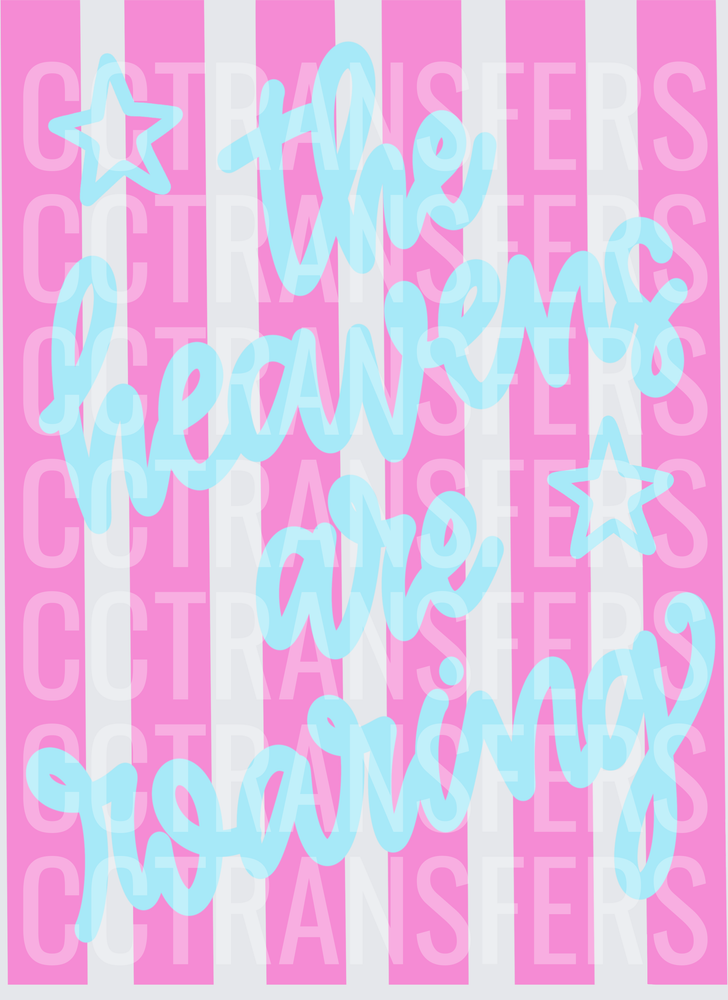 The Heavens Are Roaring Pink Stripe Stars (DTF)