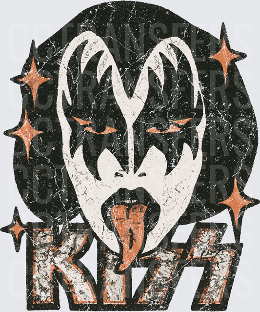Vintage Distressed Rock Band Face Makeup Logo Stars (DTF)
