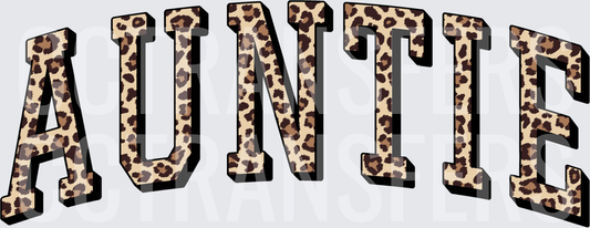 Auntie Leopard Print Varsity Arch Letters (DTF)