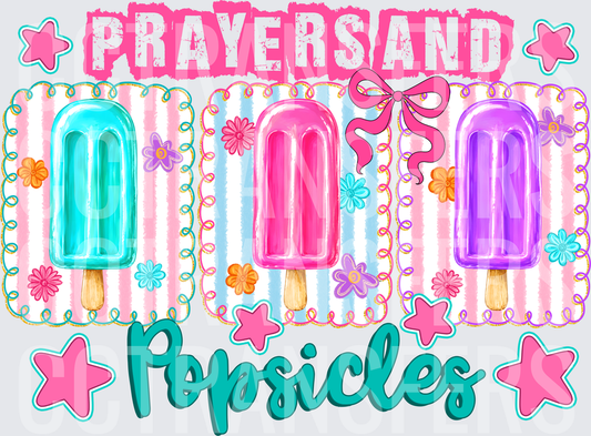 Prayers and Popsicles Colorful Summer Treats Floral (DTF)