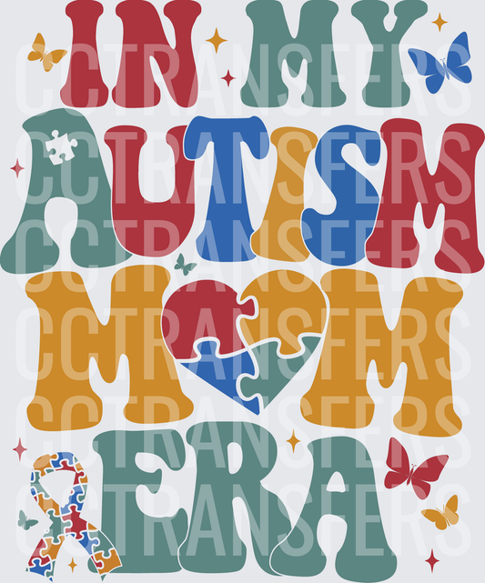 In My Autism Mom Era Puzzle Heart Ribbon Butterflies (DTF)