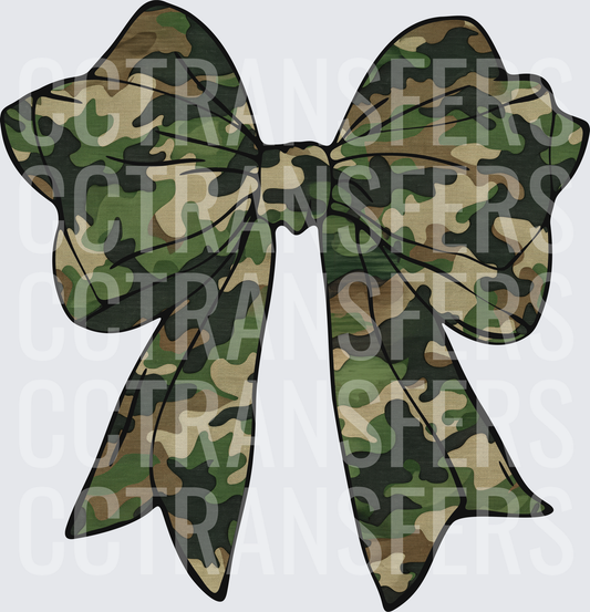 Camo Print Decorative Ribbon Bow (DTF)