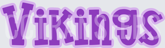 Purple Bold Vikings Text Bubble Letter Design (DTF)