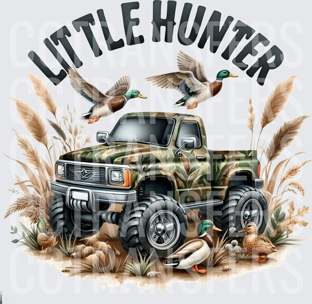 Little Hunter Camo Monster Truck with Mallard Ducks (DTF)