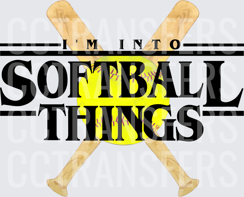 I'm Into Softball Things Crossed Bats Yellow Ball (DTF)