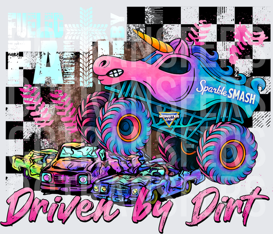 Sparkle Smash Unicorn Monster Truck Driven By Dirt (DTF)
