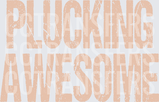 Plucking Awesome Distressed Bold Text (DTF)