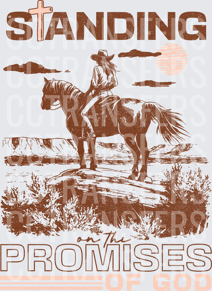 Standing on the Promises of God Cowgirl Horse (DTF)