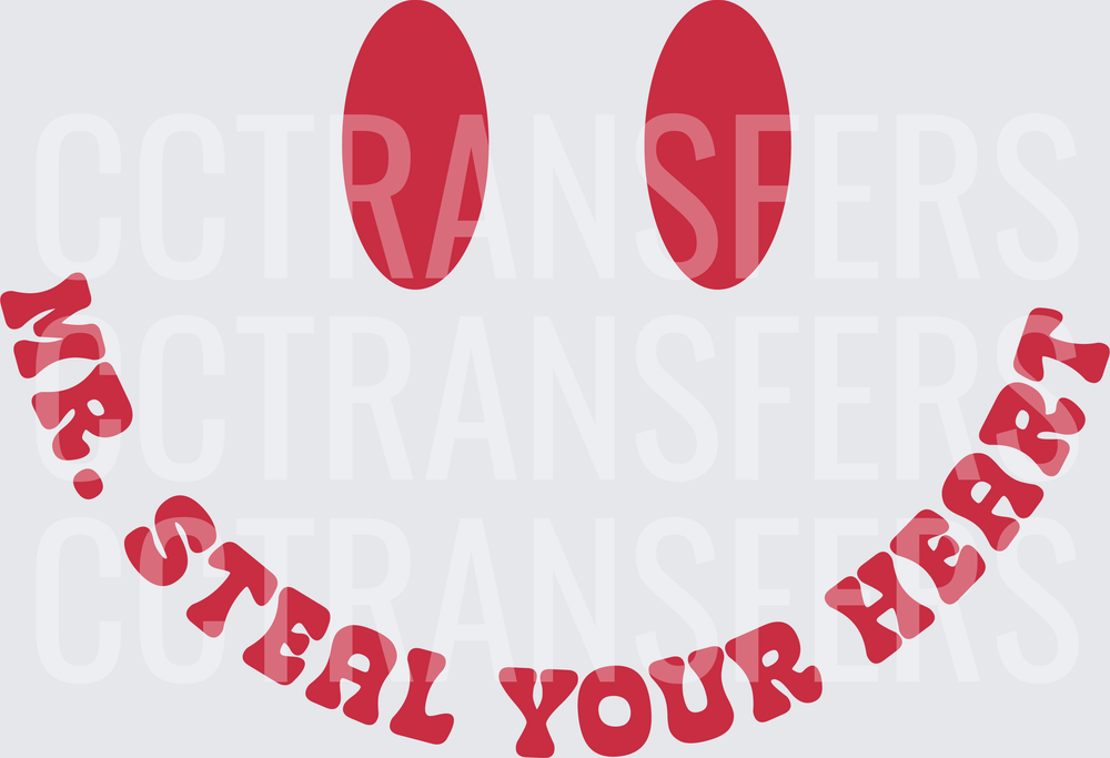 Mr. Steal Your Heart Red Smiley Face Valentine (DTF)