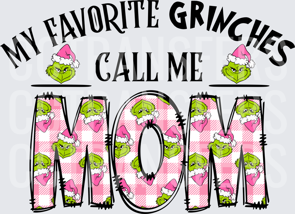 My Favorite G-Men Call Me Mom Pink Plaid (DTF)