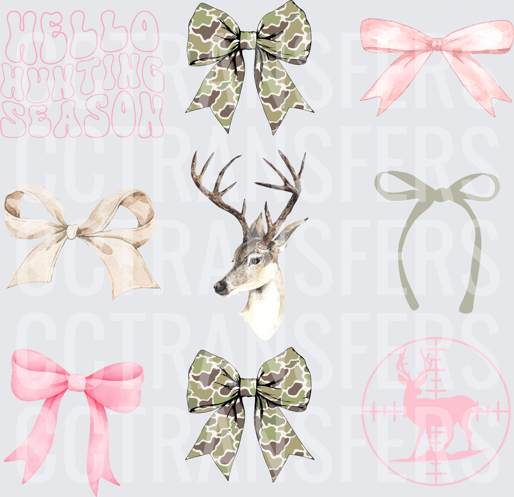 Hello Hunting Season Bows and Buck Bundle (DTF)