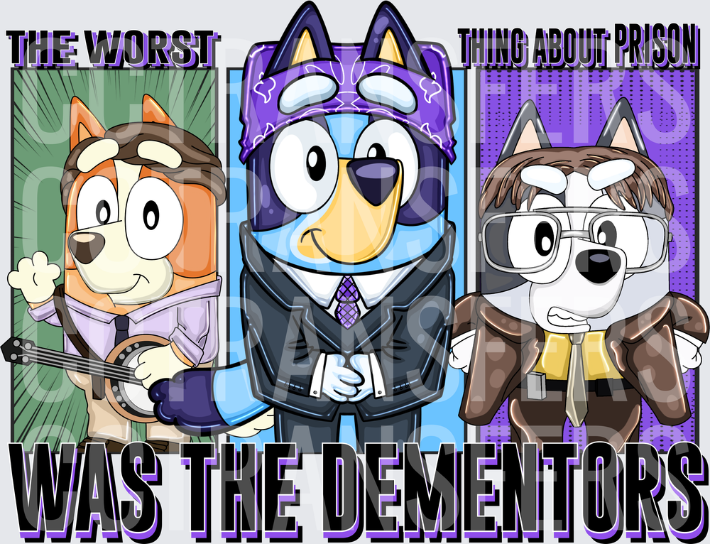 The Worst Thing About Prison Was The Dementors Cartoon Dogs (DTF)
