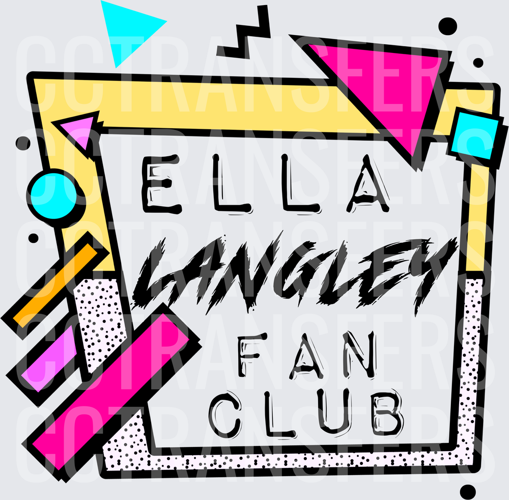 Ella Langley Fan Club Retro 80s Geometric Design (DTF)
