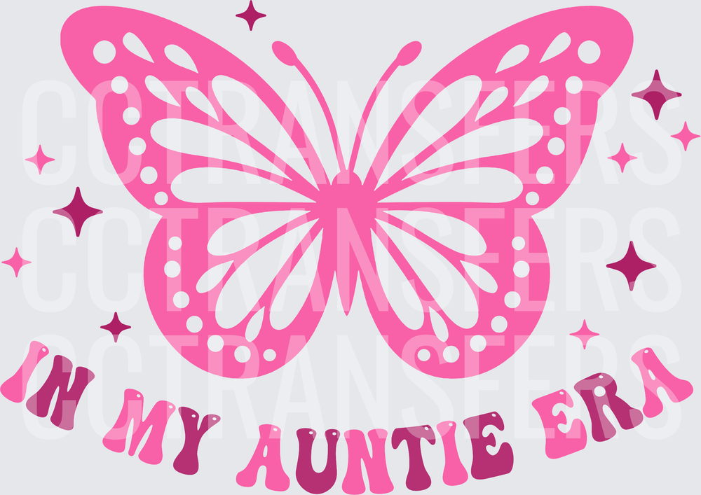 In My Auntie Era Pink Butterfly Sparkles (DTF)