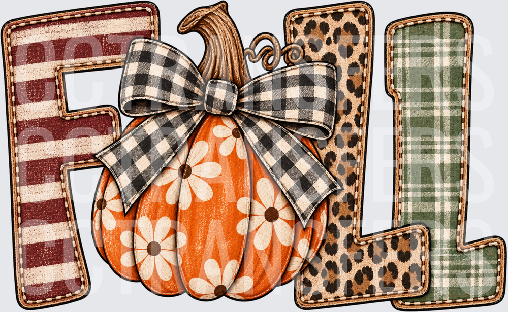 FALL Pumpkin Daisy Buffalo Plaid Bow Leopard Plaid Letters (DTF)