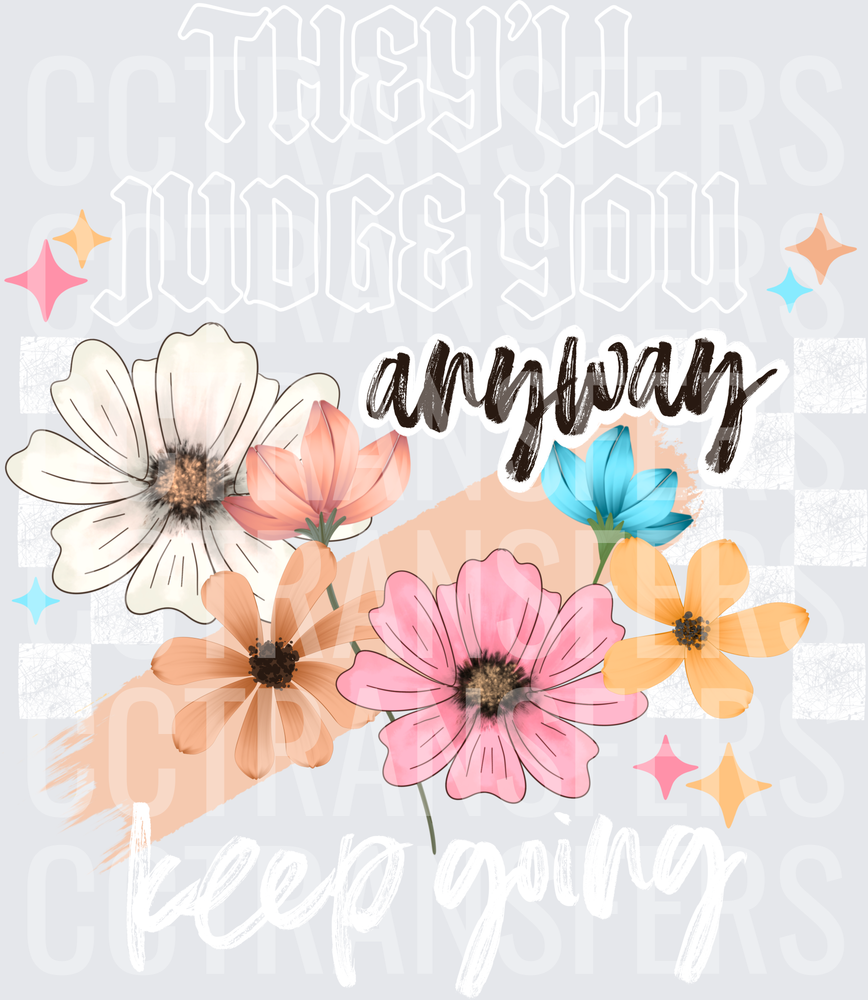 Anyway Wildflower Bouquet Colorful Blooms Sparkles (DTF)