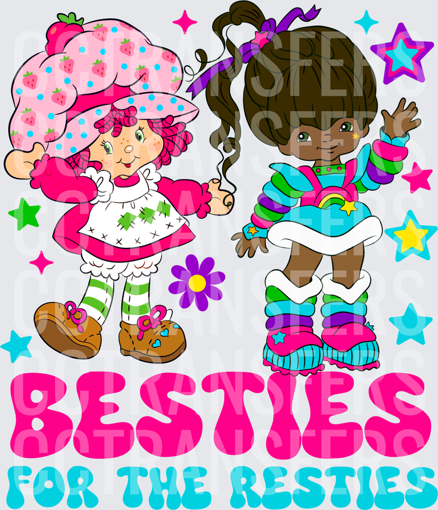Besties For The Resties Retro Cartoon Girls (DTF)