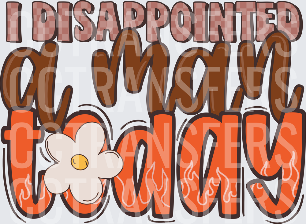 I Disappointed A Man Today Retro Floral Flame Typography (DTF)