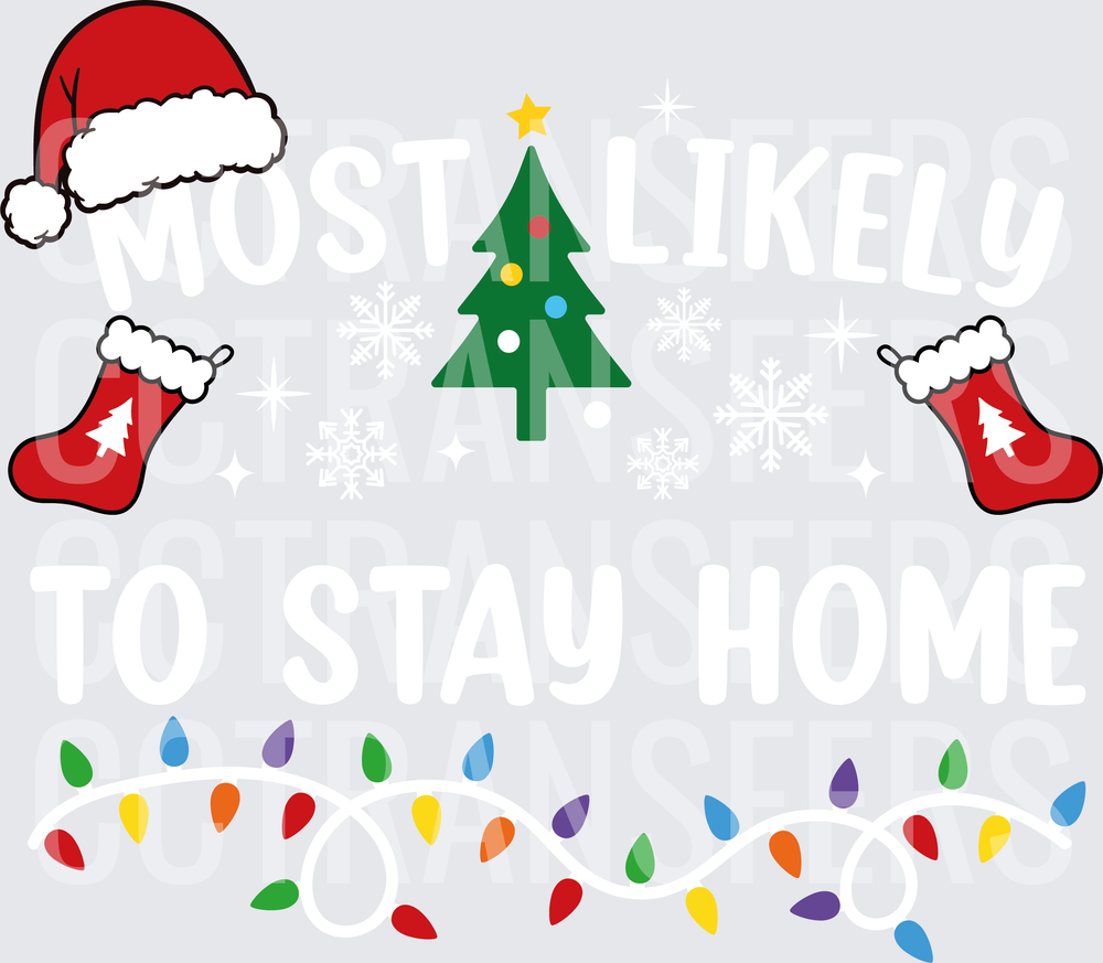Christmas Holiday Icons Santa Hat Stockings Tree Lights (DTF)