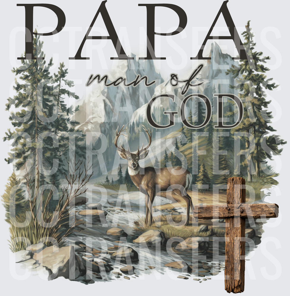 Papa Man of God Buck Mountain Wilderness Cross (DTF)
