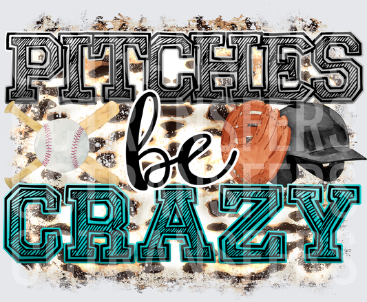 Pitches Be Crazy Baseball Leopard Print (DTF)