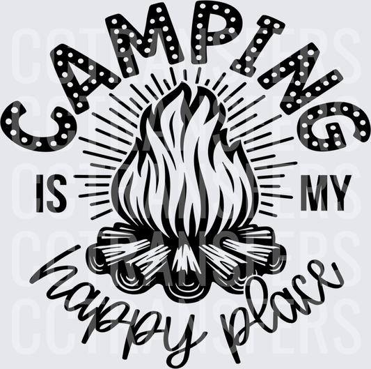 Camping Is My Happy Place Bonfire Design (DTF)