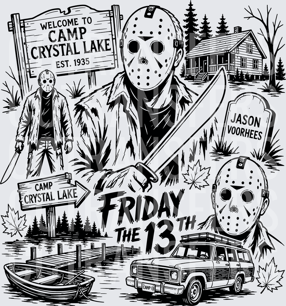 Friday The 13th Camp Crystal Lake Jason Voorhees Collage (DTF)
