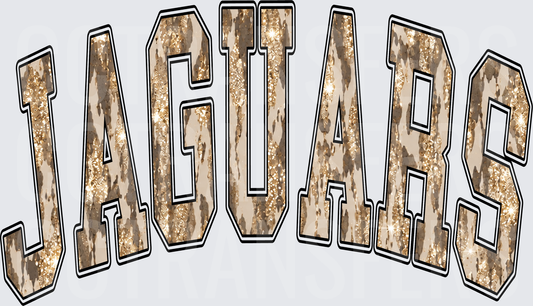 Jaguars Arched Varsity Glitter Cowhide Letters (DTF)