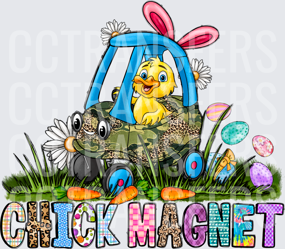 Chick Magnet Easter Baby Chick Toy Car Bunny Ears (DTF)