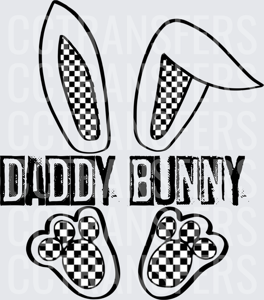 Daddy Bunny Checkered Ears and Feet Easter (DTF)