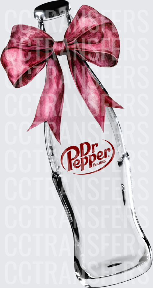 Glass Soda Bottle with Red Bow Holiday Gift (DTF)