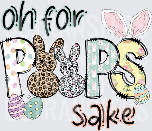 Oh For Peeps Sake Easter Bunny Leopard Print (DTF)