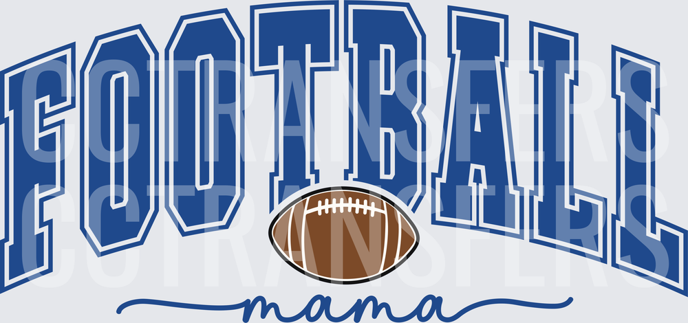 Football Mama Arched Varsity Letter Design with Ball (DTF)