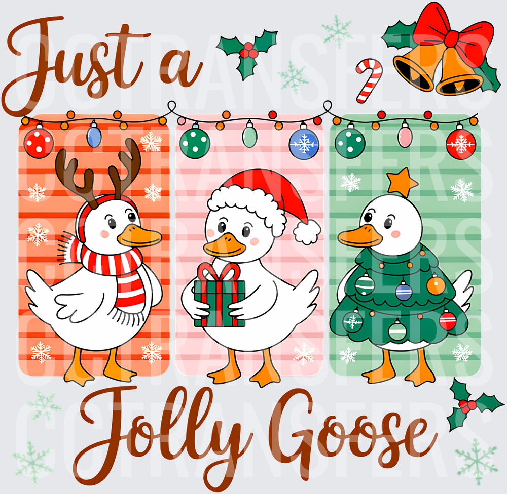 Just a Jolly Goose Christmas Trio Ducks (DTF)
