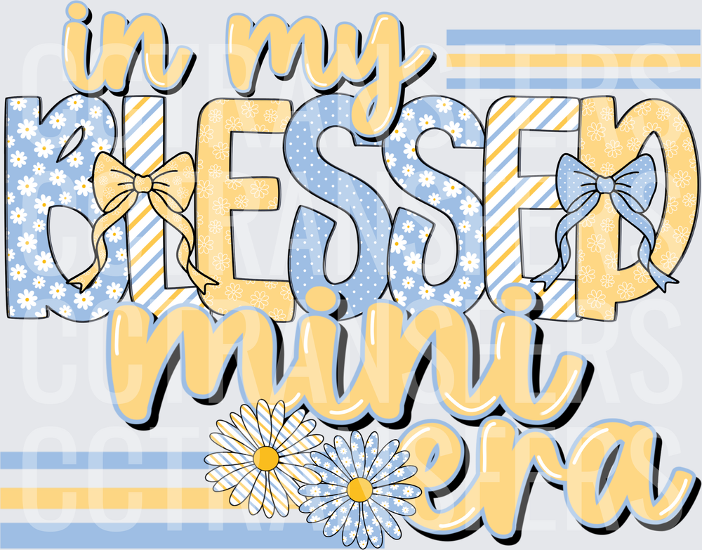 In My Blessed Mini Era Daisy Floral Bow Design (DTF)