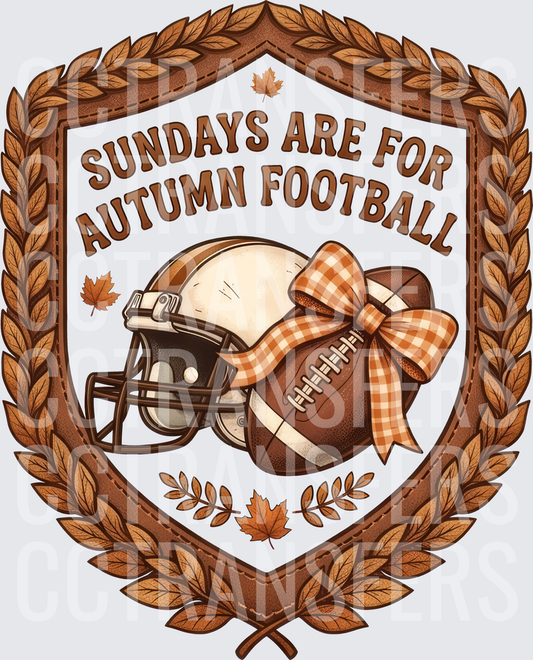 Sundays Are For Autumn Football Fall Shield (DTF)