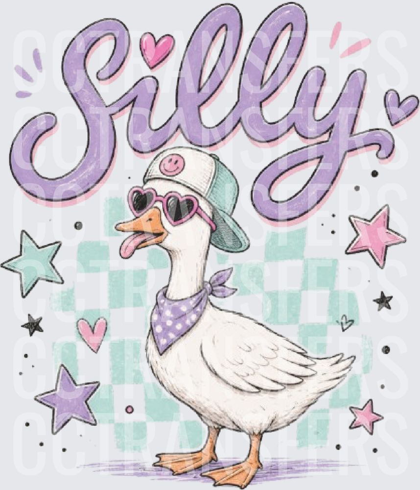 Silly Goose Heart Sunglasses Snapback Bandana Stars (DTF)