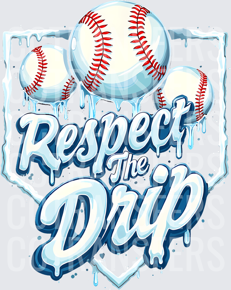 Respect The Drip Icy Dripping Baseballs Home Plate (DTF)
